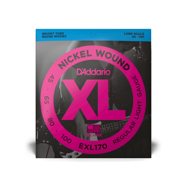D'Addario Nickel Wound Bass Guitar Strings, Light, 45-100