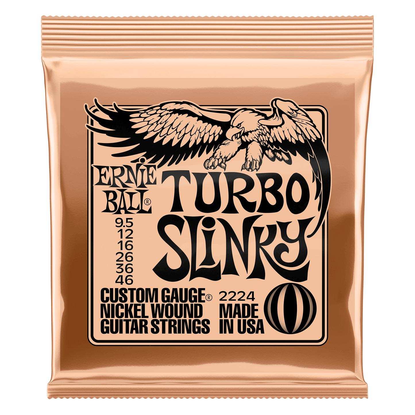 Ernie Ball Turbo Slinky Nickel Wound Electric Guitar Strings 9.5-46 Gauge
