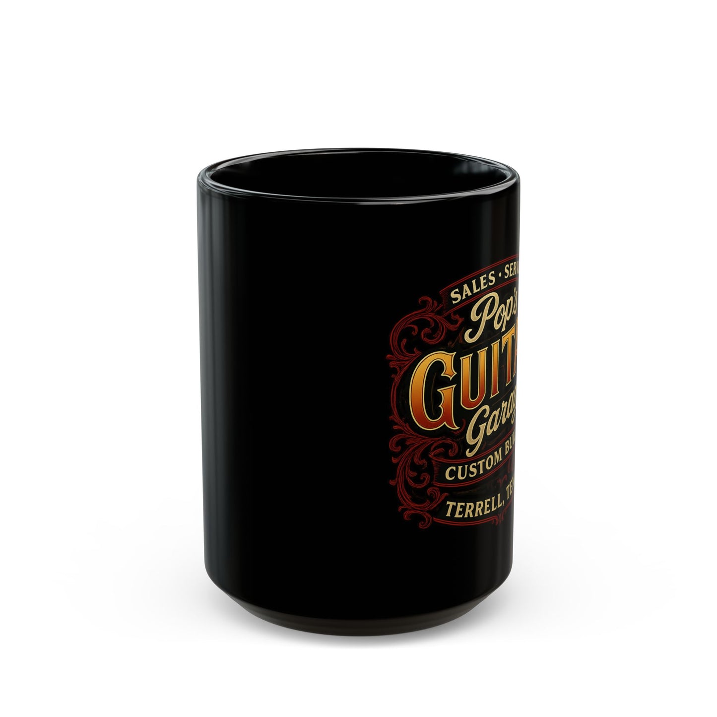 Pop's Guitar Garage 15oz Coffee Mug (Color Logo)