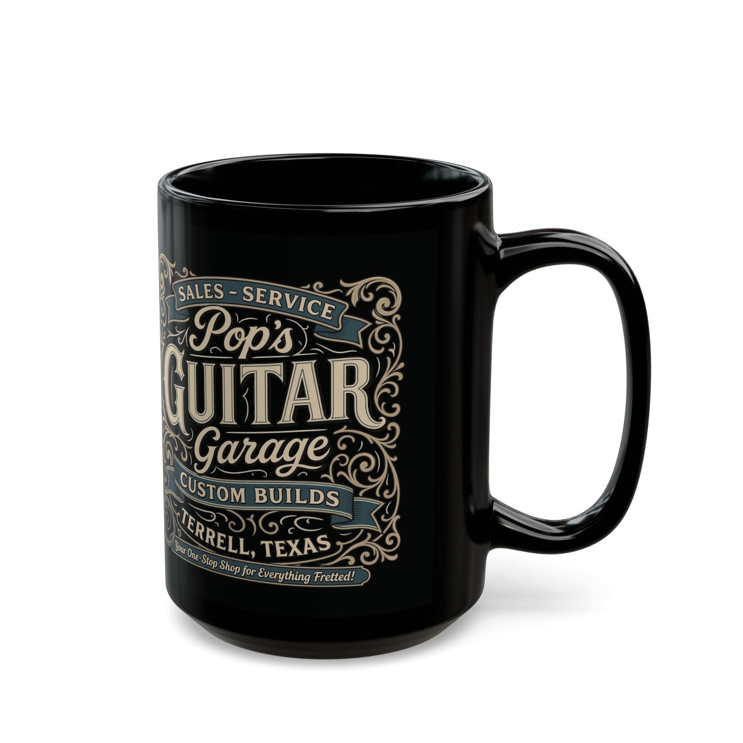 Pop's Guitar Garage 15oz Coffee Mug (Color Logo)