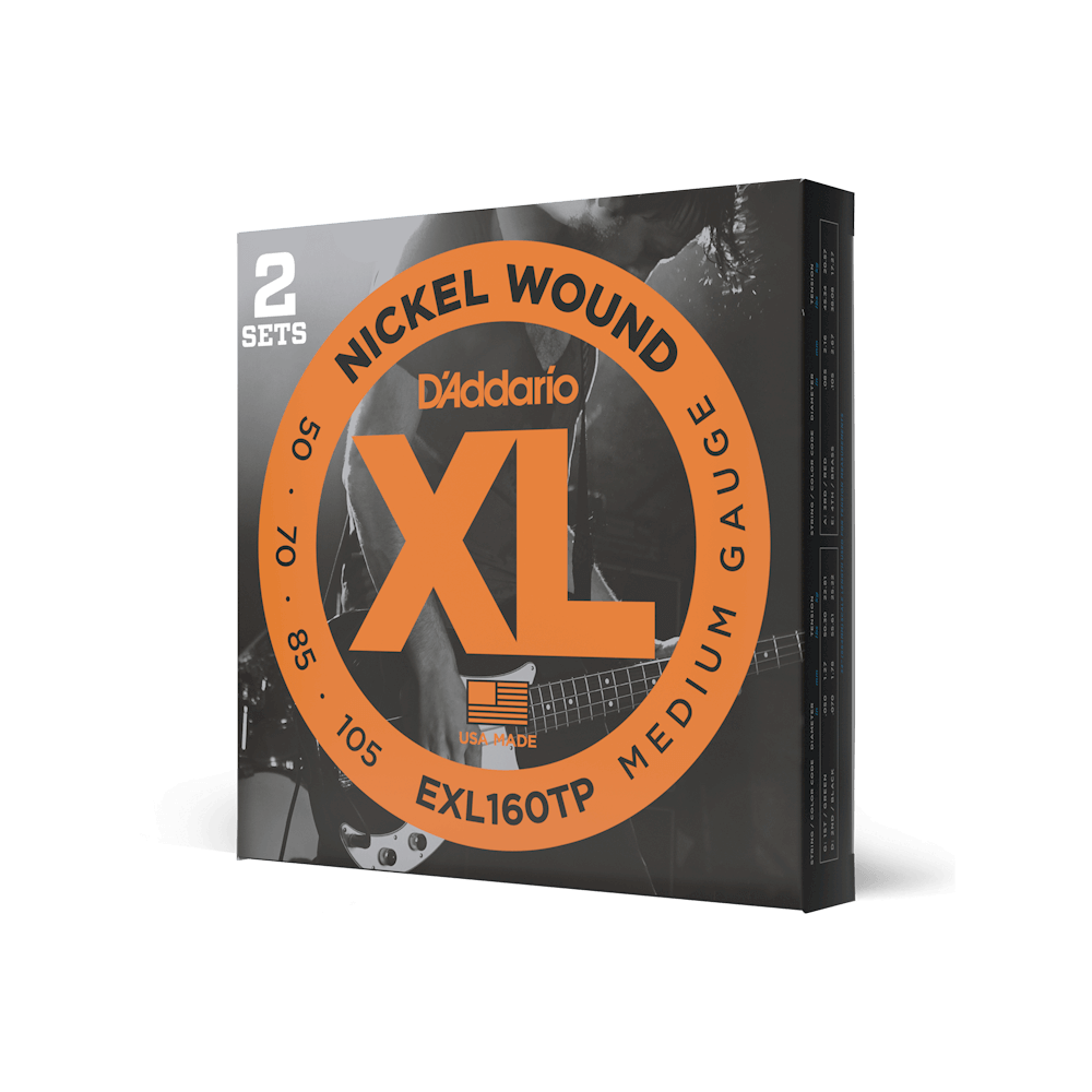 D'Addario EXL160TP XL Nickel Wound Bass 50-105 (2-Pack) — manufacturer product image