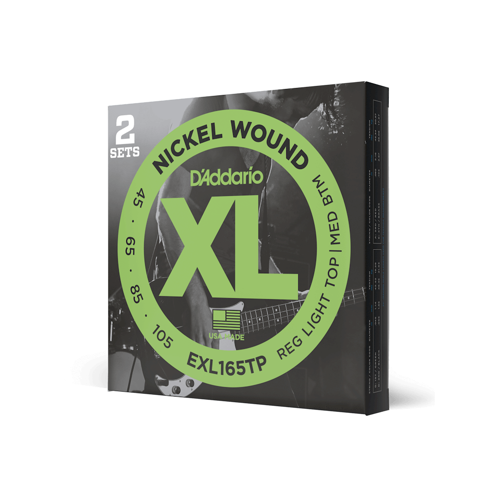 D'Addario EXL165TP XL Nickel Wound Bass 45-105 (2-Pack) — manufacturer product image