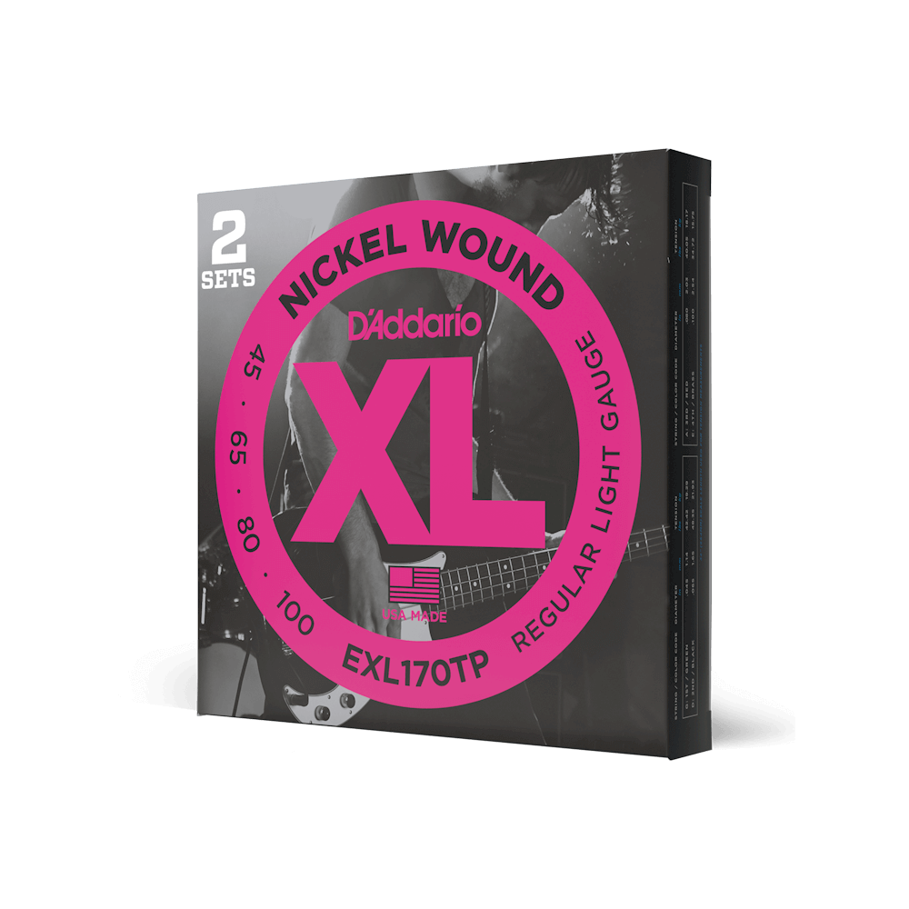 D'Addario EXL170TP XL Nickel Wound Bass 45-100 (2-Pack) — manufacturer product image